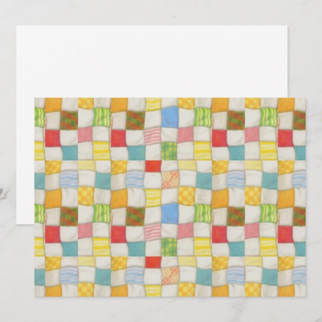 CRAZY QUILT 5.5x7.5 Flat Card / Horizontal (Front/Back)