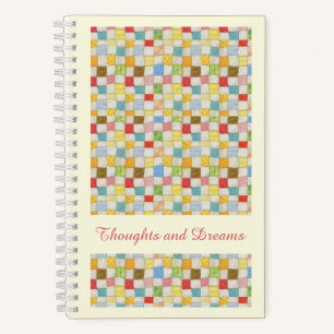 CRAZY QUILT 5.5x8.5 Spiral Notebook - Yellow