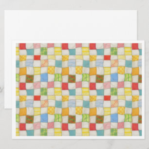 CRAZY QUILT 6.5x8.75 Flat Card / White Horizontal