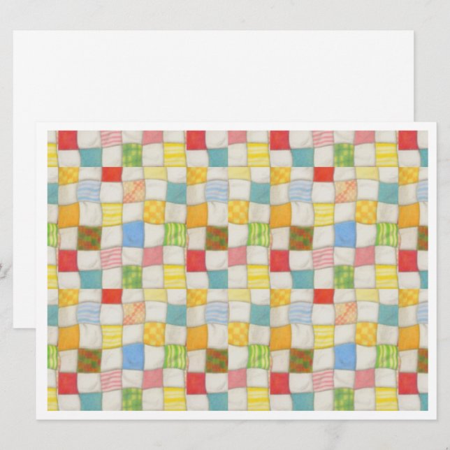 CRAZY QUILT 6.5x8.75 Flat Card / White Horizontal (Front/Back)
