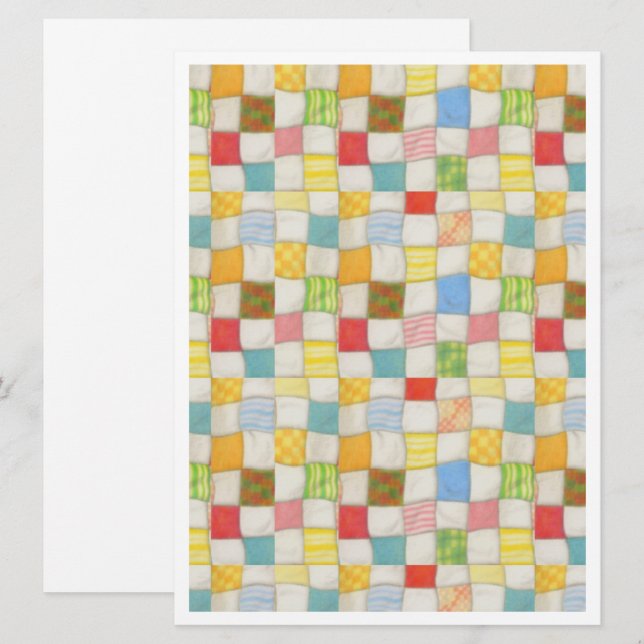 CRAZY QUILT 6.5x8.75 Flat Card / White / Vertical (Front/Back)