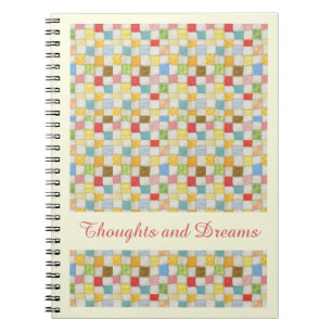 CRAZY QUILT 6.5x8.75 Notebook + Text Yellow
