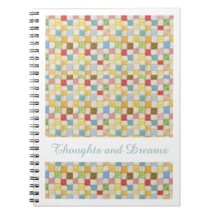 CRAZY QUILT 6.5x8.75 Spiral Notebook + Text