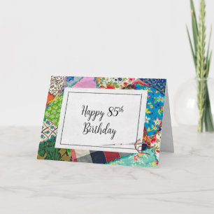 Crazy Quilt 85th Birthday Card