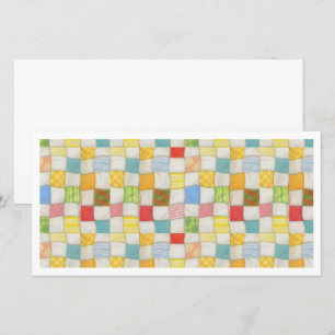 CRAZY QUILT 8x4 Flat Card / White / Horizontal