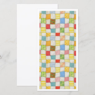 CRAZY QUILT 8x4 Flat Card / White / Vertical