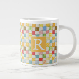 CRAZY QUILT Big Mug + Text / Gold