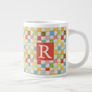 CRAZY QUILT Big Mug + Text / Red