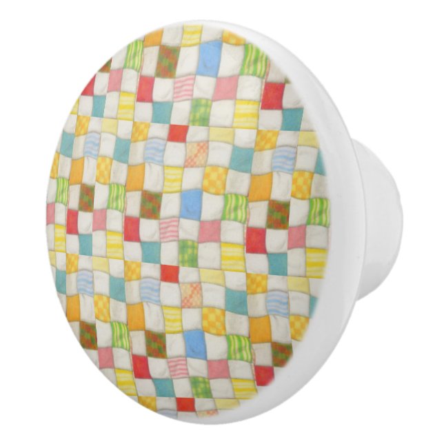 CRAZY QUILT Ceramic Pull (Right)