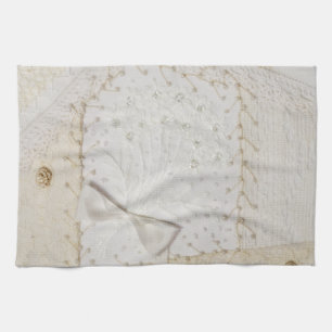 Crazy Quilt Design Tea Towel