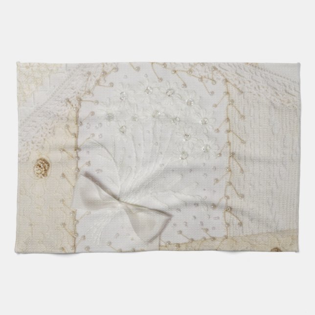 Crazy Quilt Design Tea Towel (Horizontal)