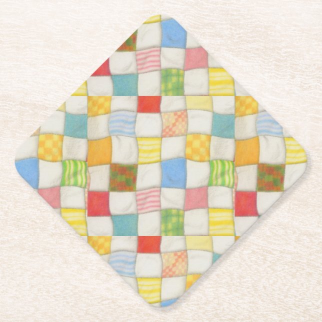 CRAZY QUILT Diamond Paper Coasters (Front)