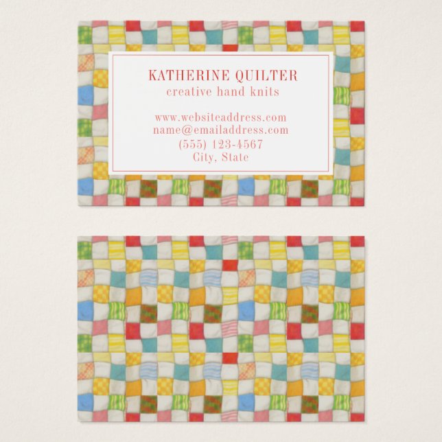 CRAZY QUILT Euro Business Card  (Front & Back)