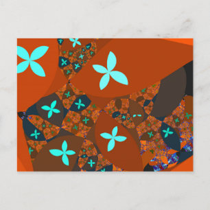 Crazy Quilt - FRACTAL ABSTRACT DESIGN Invitation Postcard