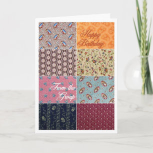 Crazy Quilt Happy Birthday From the Group Card