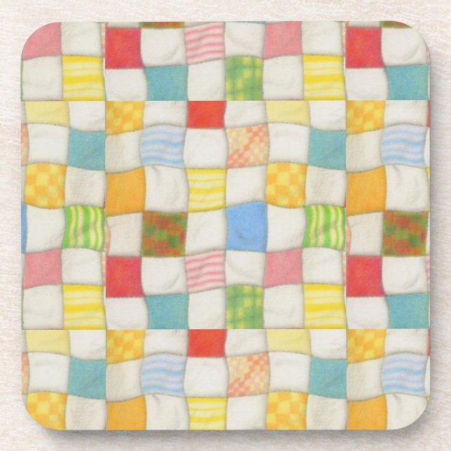 CRAZY QUILT Hard Plastic Coasters (Front)