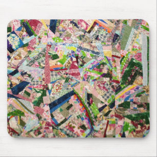 Crazy Quilt in Spring Colours Mouse Pad