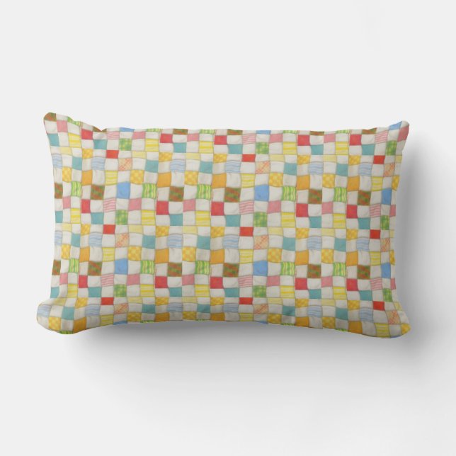 CRAZY QUILT Lumbar Pillow (Front)