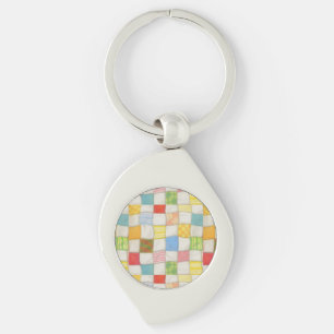 Crazy Quilt Metal Swirl Keychain