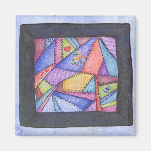Crazy Quilt Original Artwork Magnet