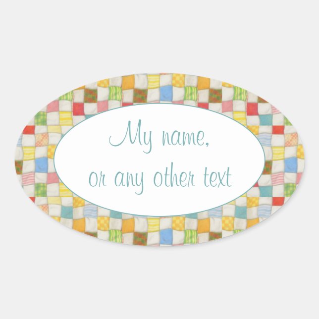 CRAZY QUILT Oval Matte Stickers (Front)