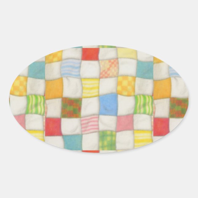CRAZY QUILT Oval Stickers (Front)