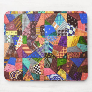 Crazy Quilt Patchwork Quilt Abstract Art Geometric Mouse Pad