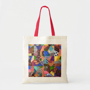 Crazy Quilt Patchwork Quilt Abstract Art Geometric Tote Bag