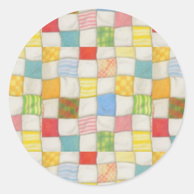 CRAZY QUILT Small Round Stickers (Front)
