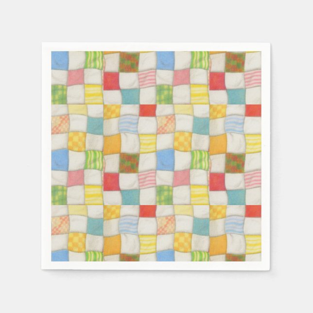 CRAZY QUILT Standard Cocktail Paper Napkins (Front)