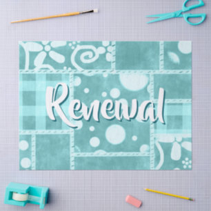 Crazy Quilt Teal Gingham Personalised Decoupage Tissue Paper