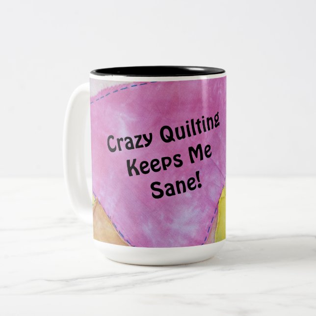 Crazy Quilting Mug (Front Left)