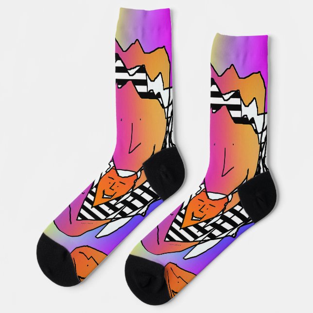 Crazy Quirky Faces Crew Socks (Left)