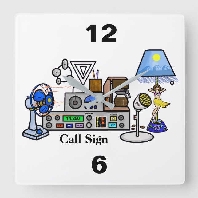 Crazy Radio Rig Wall Clock with Call Sign (Front)