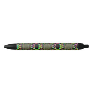 Crazy Rainbow Spiral Black Ink Pen