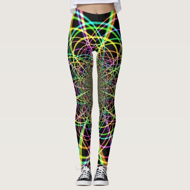 Crazy Rainbow Spiral Leggings (Front)