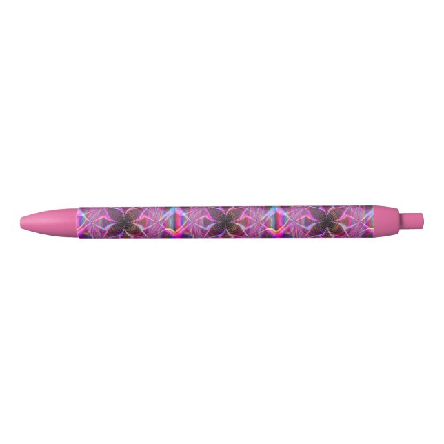 Crazy Rainbow Spiral Two Black Ink Pen (Front)