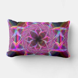 Crazy Rainbow Spiral Two Lumbar Cushion