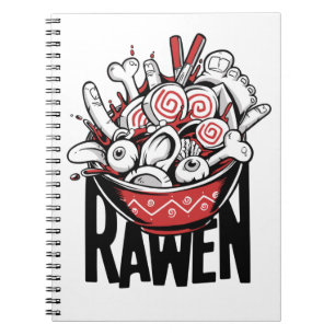 Crazy Ramen Noodle Zombie Design Notebook