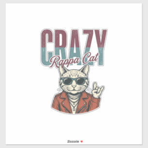 Crazy Rappa Cat Vintage Engraving T-Shirt Design_1