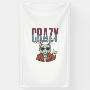 Crazy Rappa Cat Vintage Engraving T-Shirt Design_1 Banner