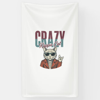 Crazy Rappa Cat Vintage Engraving T-Shirt Design_1 Banner
