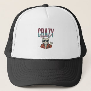 Crazy Rappa Cat Vintage Engraving T-Shirt Design_1 Trucker Hat