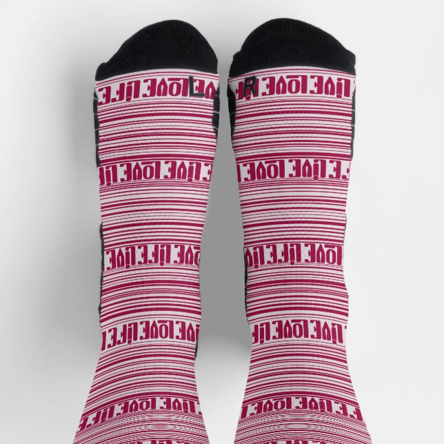 Crazy red socks: LIVE LOVE LIFE Socks (Top)