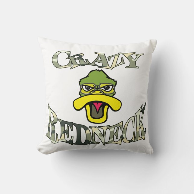 Crazy Redneck Duck Head Camo Cushion (Front)