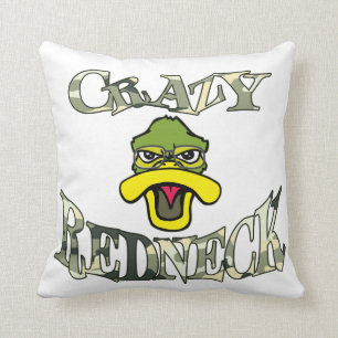 Crazy Redneck Duck Head Camo Cushion