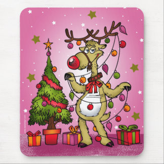 CRAZY REINDEER MOUSE PAD