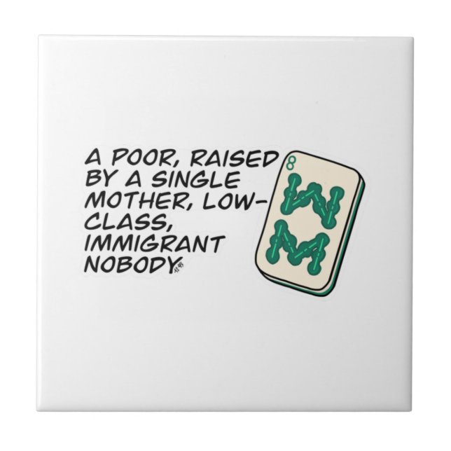 Crazy Rich Asians Mahjong scene quote Classic Ceramic Tile (Front)