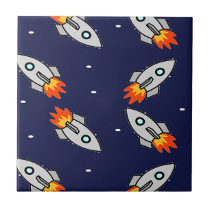 Crazy rockets ceramic tile