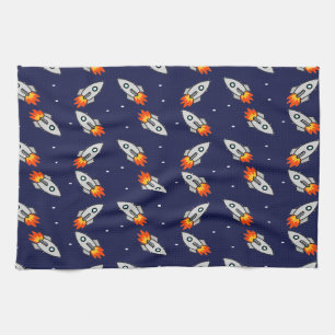 Crazy rockets tea towel